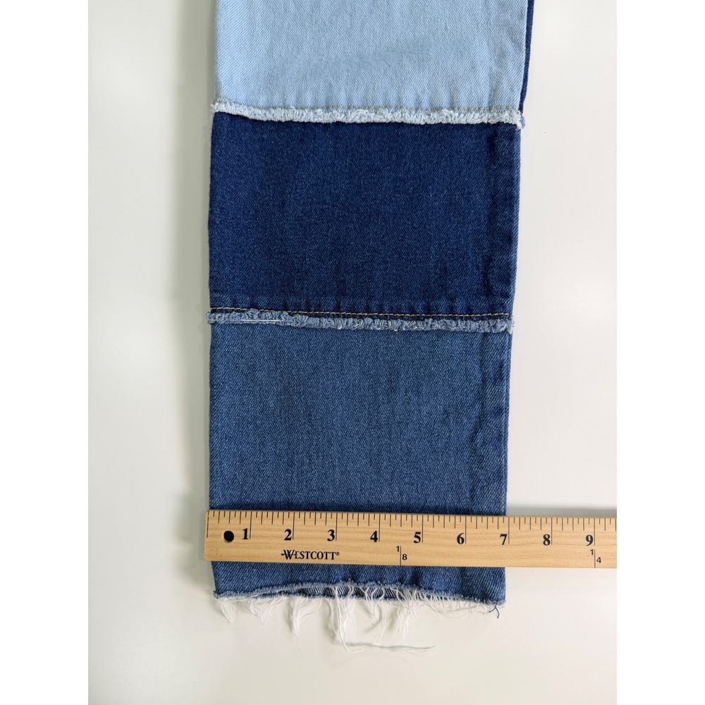 Hollister Ultra High-Rise Vintage Straight Patchwork Colorblock Jeans 3R W26 L27 - Picture 8 of 8